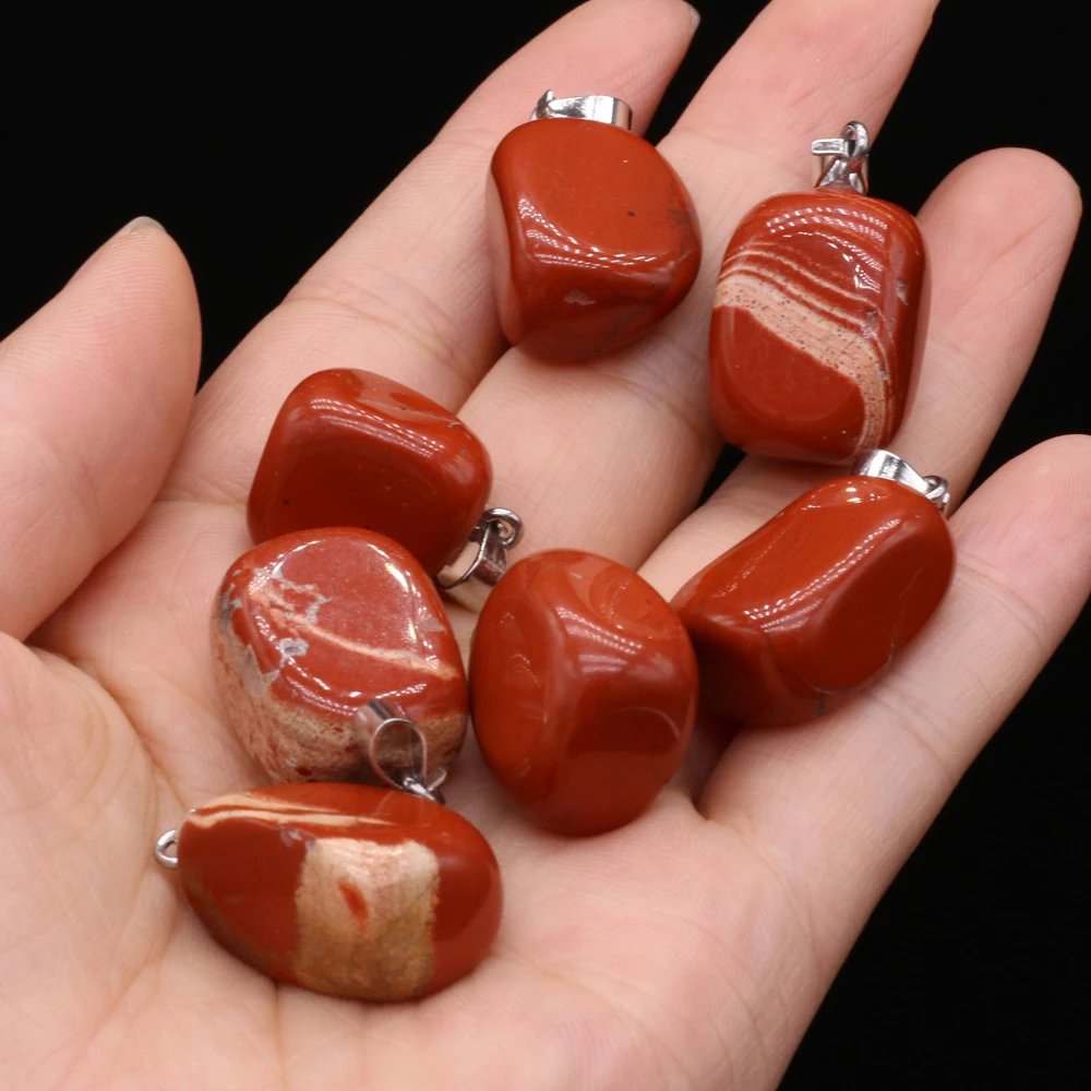 Natural Semi-precious Stone Pendant Irregular Cherry Blossom Agate for DIY Jewelry Making Necklace Size15x20-18x25