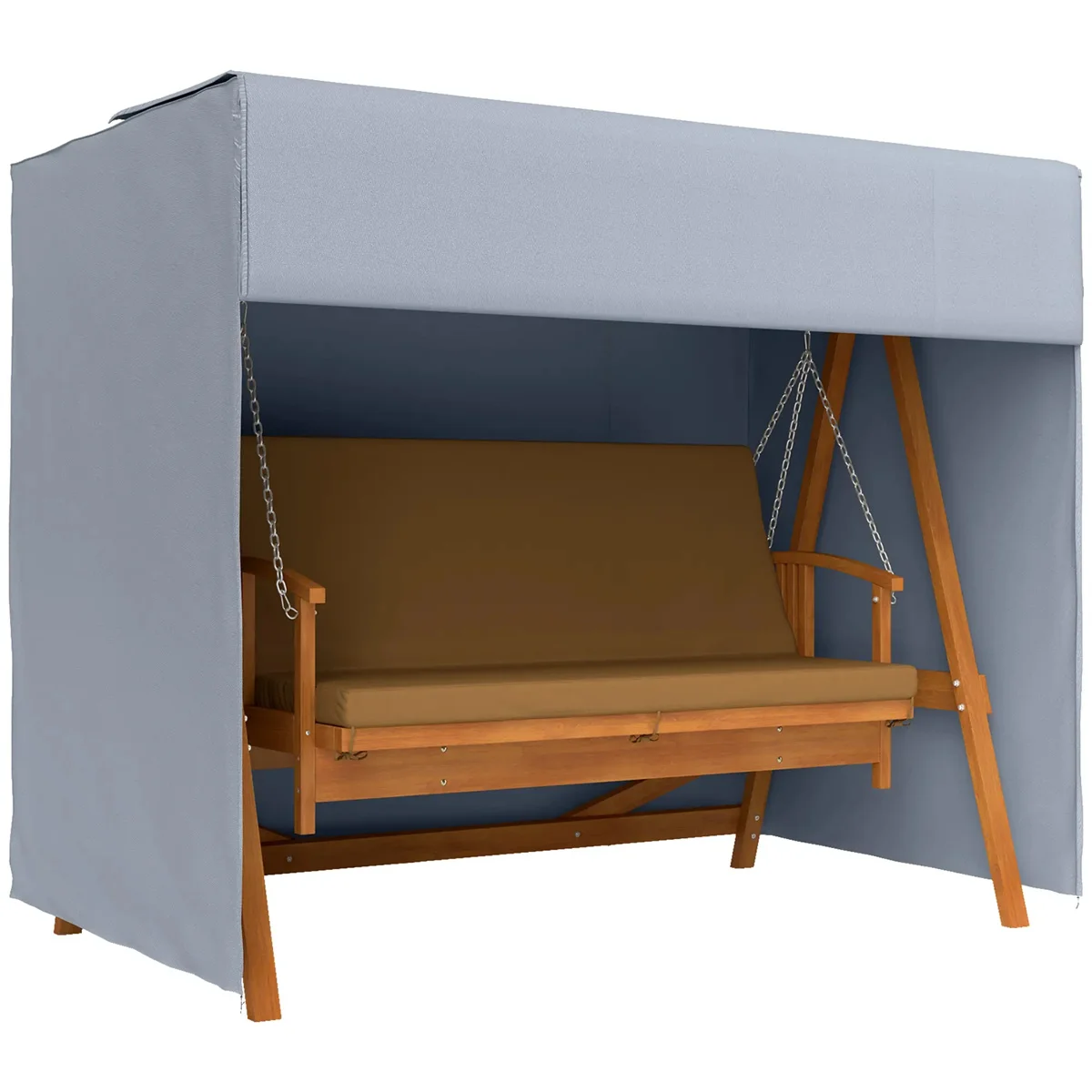 

Dark Gray Swing Cover Outdoor Patio Hammock Porch Swing Cover 81"x49"x65"