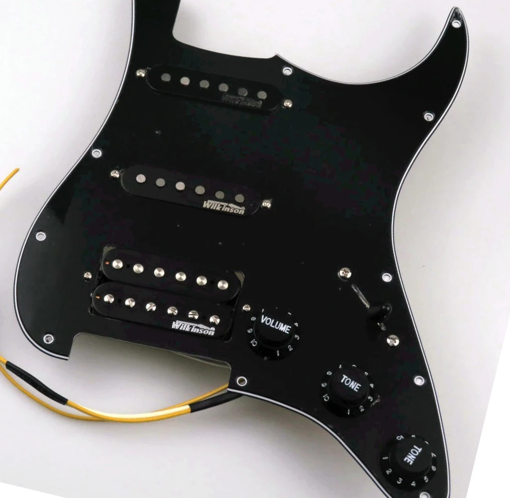 

For S/T Electric Guitar SSH Pickgard Wilkinson Pickups Alnico5 Line assembly Black Set
