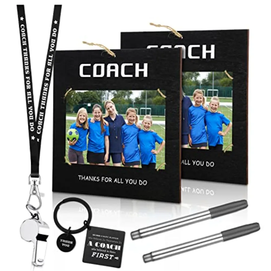ชุดของขวัญขอบคุณโค้ชฟุตบอล 10 ชิ้น กรอบรูปไม้สำหรับใส่รูปภาพ ของขวัญแสดงความขอบคุณโค้ชฟุตบอล พร้อมพวงกุญแจขอบคุณ