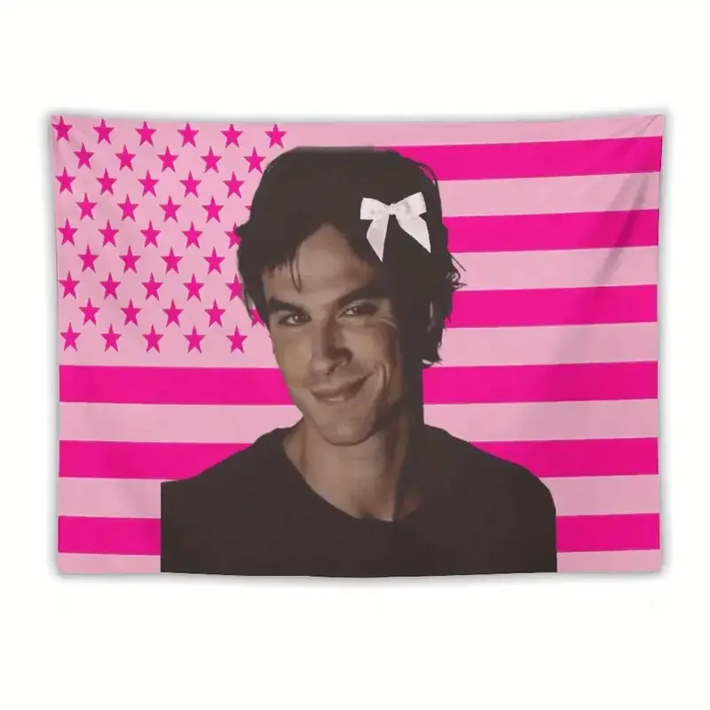 1Pc US Damon Salvatore Flag Wall Hanging Home Dorm Bedroom Decor