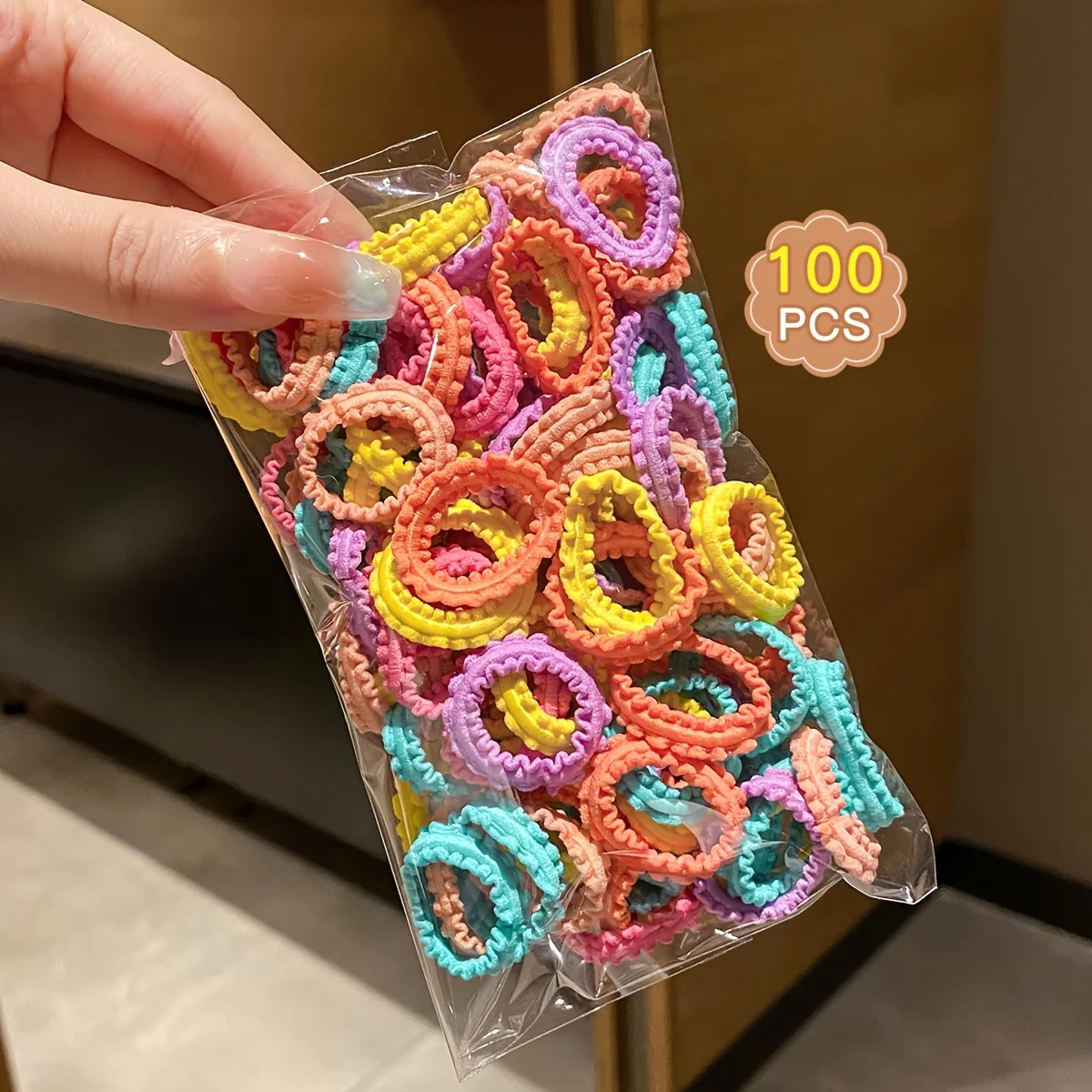 100pcs Mixed Color Hair Tie, Sweet Scrunchies, Hair Accessories For Girls, Ideal choice for Gifts