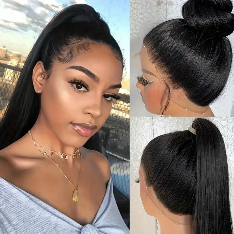 Rosabeauty 13x6 100% Human Hair 13X4 Frontal 5X5 Glueless Ready to Wear Wigs 250% For Women Straight Lace Front Wig 30 40 Inch