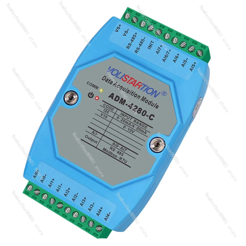 

ADM-4280-C 8-channel analog data acquisition module 4-20mA 0-10V 0-20mA to 485 modbus