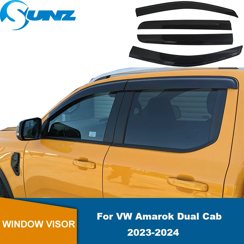 

Weathershields Window Visors Weather Shields For VW Amarok Dual Cab 2023 2024 Wind Sun Rain Guards Side Wind Deflectors