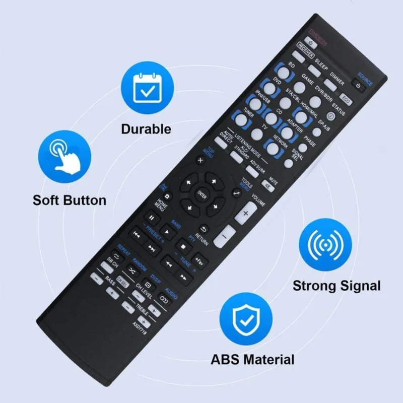 DT21 Replacement Remote Control AXD7719 for Pioneer AV Receiver Models VSX-S310-K VSX-S510-W VSX-S310-S Black ABS