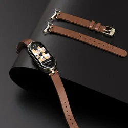 For Mi Band 8 Strap Leather band For Xiaomi Mi Band 9 Wrist Strap Correa Watch Replacement Miband 8 NFC Sports Bracelet Pulseira