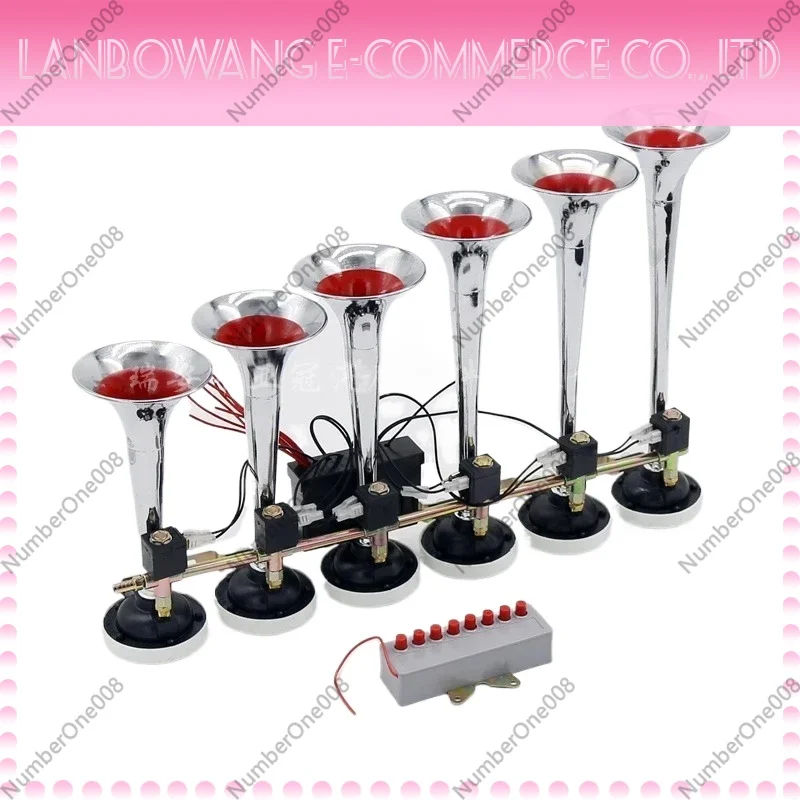 Durable  AS092 24V Iron Tube Music Air Horn Six Tube Eight Tone Truck Electric Control Horn