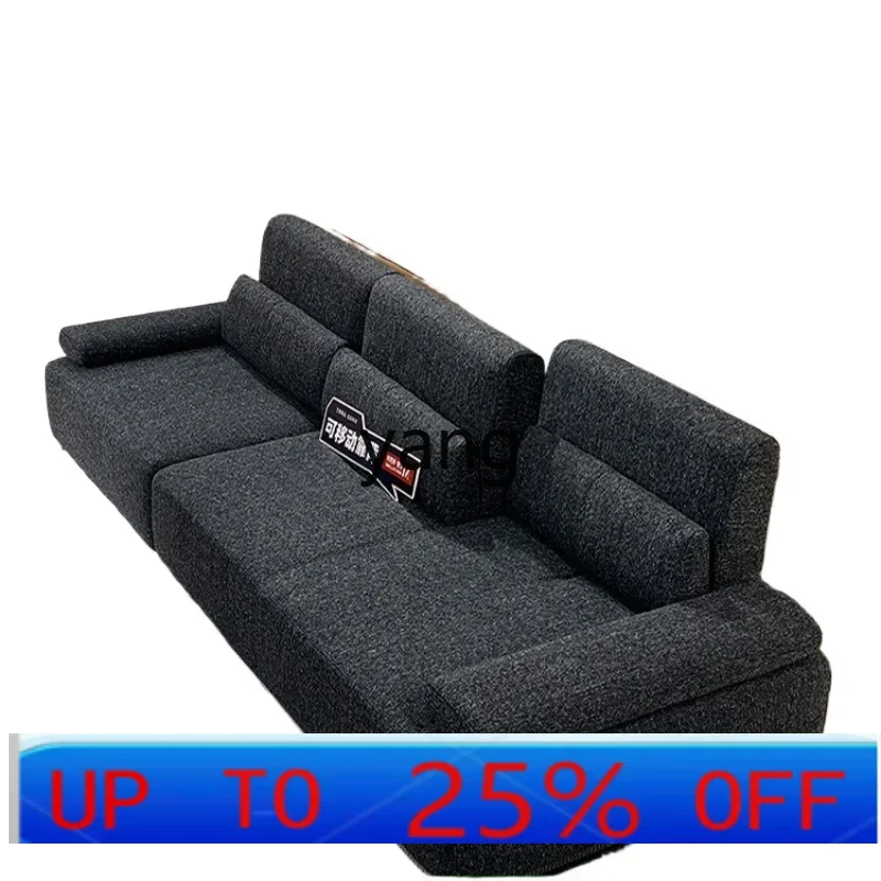 LMM sofá de tecido de algodão e linho linha reta pequeno apartamento encosto móvel ajustável doméstico de um personagem