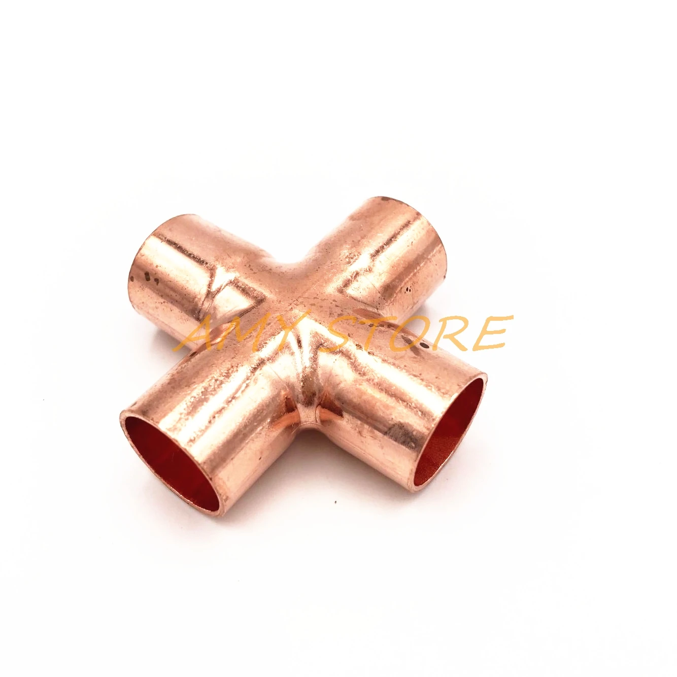 6.35/9.52/12.7/15/16/22/28/35mm x 0.8/1/1.2mm Copper End Feed Equal Cross 4Ways Plumbing Sanitary Pipe Fitting for Gas Water Oil