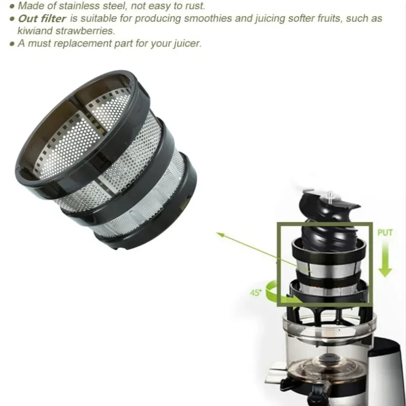 Slow Juicer Filter, HUROM Large Hole Juice Filter, Suitable for Hurom HU-11/HU-19/H-SBF11 Series Accessories Juice Filter Basket