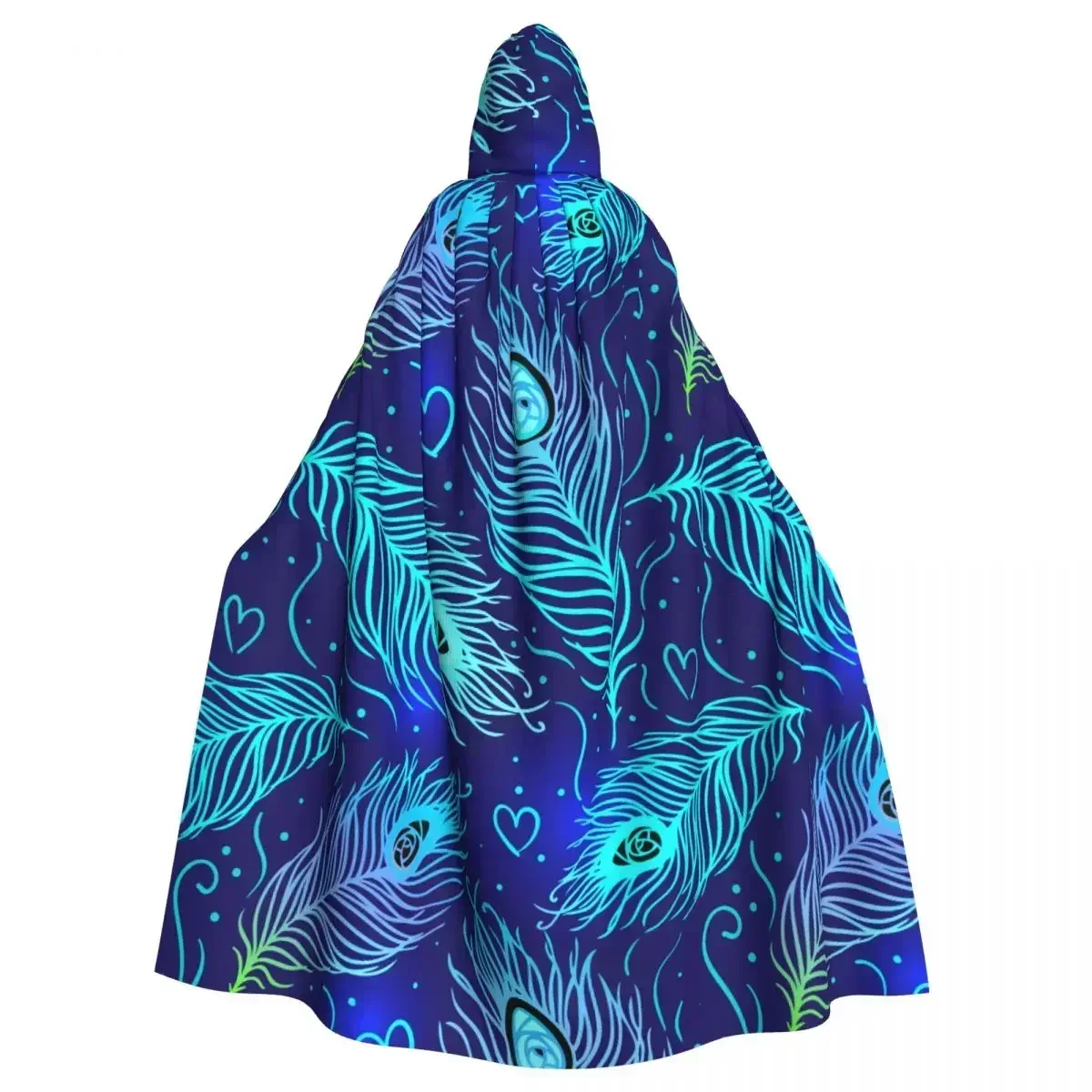 

Плащ ведьмы с узором из павлиньих перьев, костюм для косплея на Хэллоуин, плащ унисекс для взрослых, накидка в стиле ретро