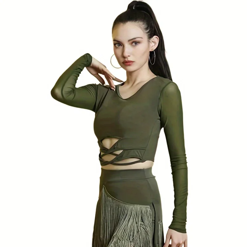 جديد هامش تنورة رقص اللاتينية النساء الكبار مثير السامبا التانغو السالسا اللاتينية ممارسة فساتين الإناث المنافسة فستان رقص اللاتينية