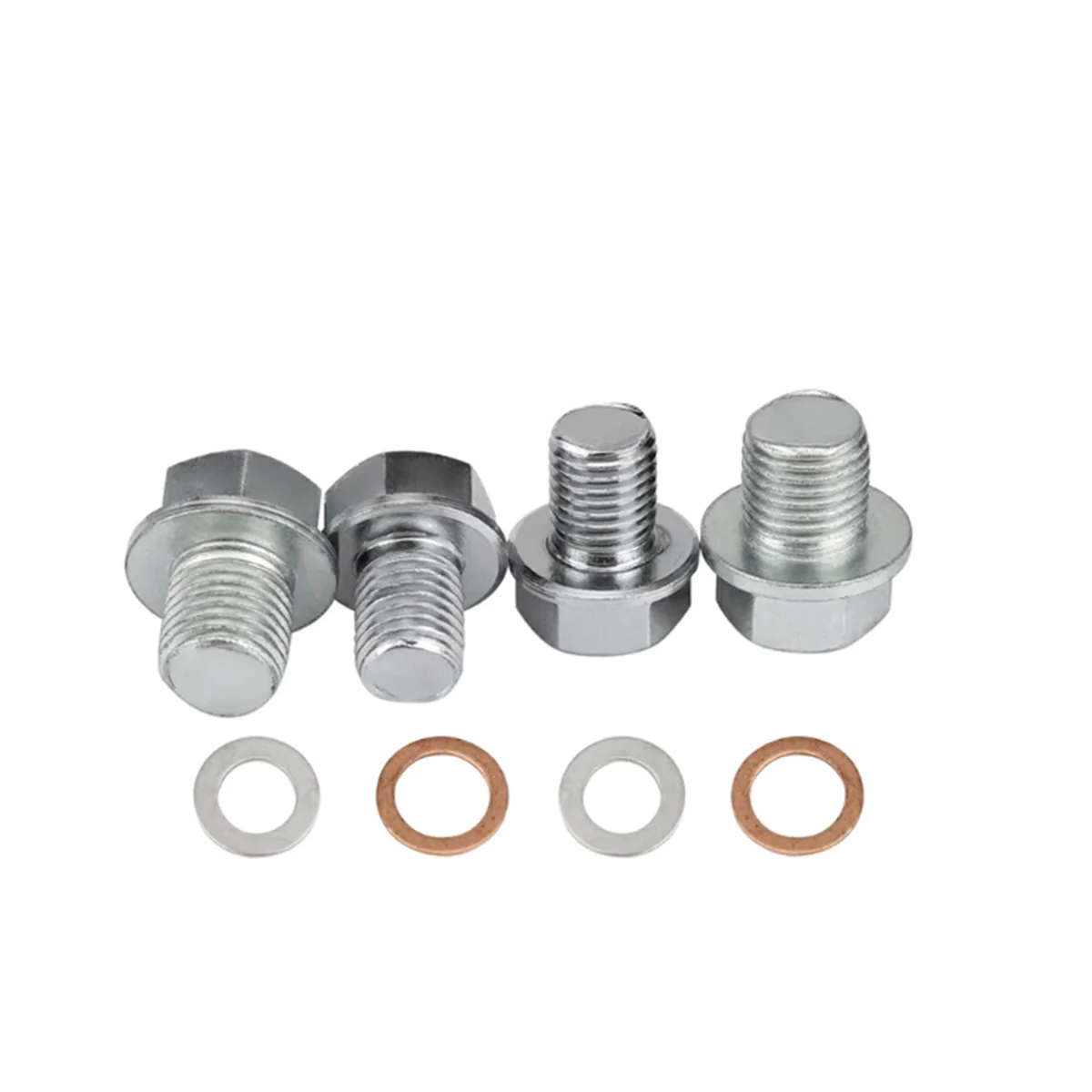 Motorcycle Oil Drain Plug Screw M12 M14 Carbon Steel Engine Fastener Replacement Accessory with Seal Gasket Washer