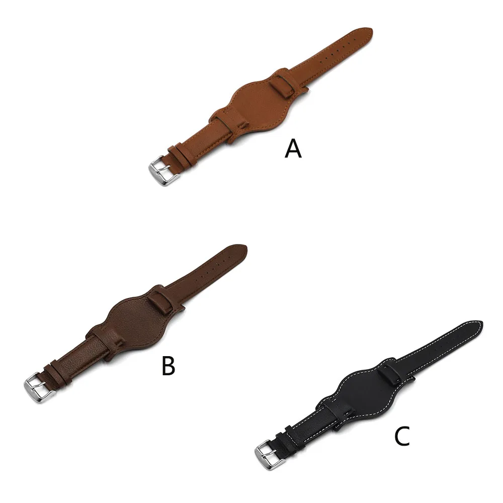 Genuine Leather Watch Strap 18mm 20mm 22mm Watchband With Mat Bund Strap Black Brown Coffee Leather Bracelet Wristwatch Band