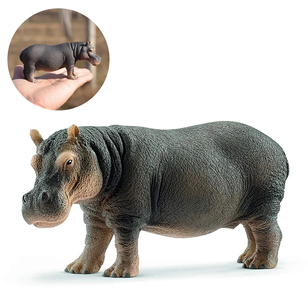 5 inch Simulation Hippopotamus Wild Life Model Figurines Toy Figures Zoo River Animal Early Educational Toys