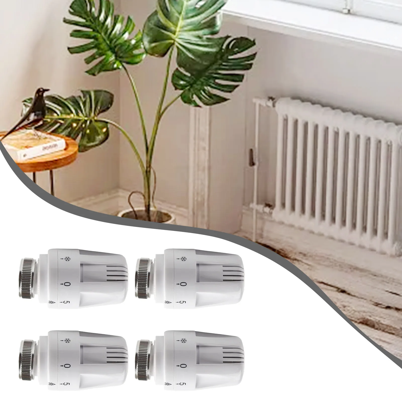 4Pcs Thermostatic Head M30*1.5 Radiator Valve Heating Anti-Freeze Protection For Household Warming Equipment Accessories