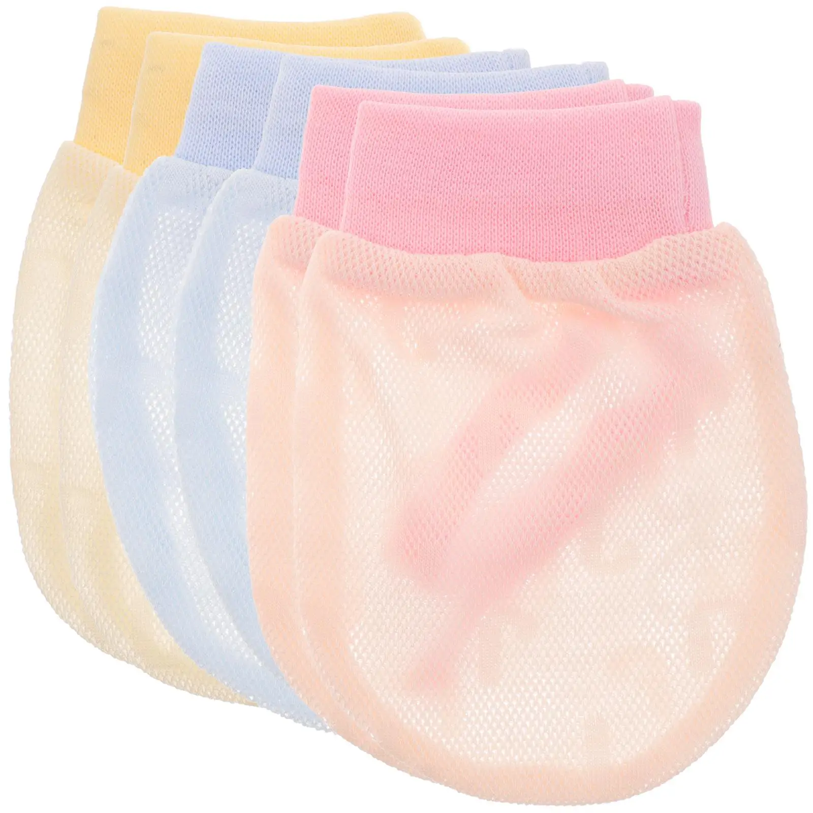 3 Pairs Baby Supplies 6-12 Months Cotton Anti Scratch Gloves Infant Gloves 6-12 Months No Scratch Thumb Guard Infant Supplies
