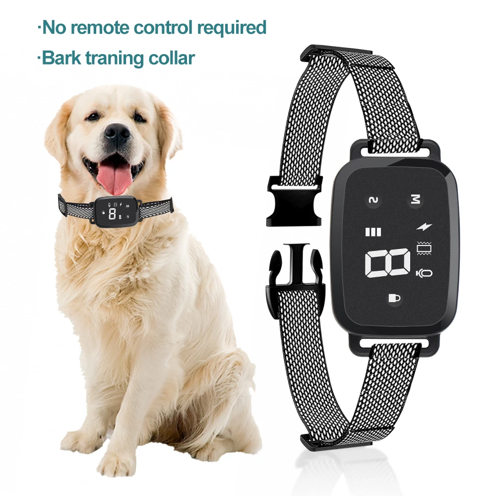 Intelligent Electric Dog Training Collar Ultrasonic IP 67 Waterproof Stop Barking Collars USB Rechargeable Anti Bark for Pet Dog