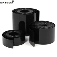 Paquete de batería Lipo de tubo termorretráctil de PVC, 1 ~ 20m, 18650, ancho negro, 7 ~ 155mm, funda de Cable, protección de envoltura de película aislante de litio