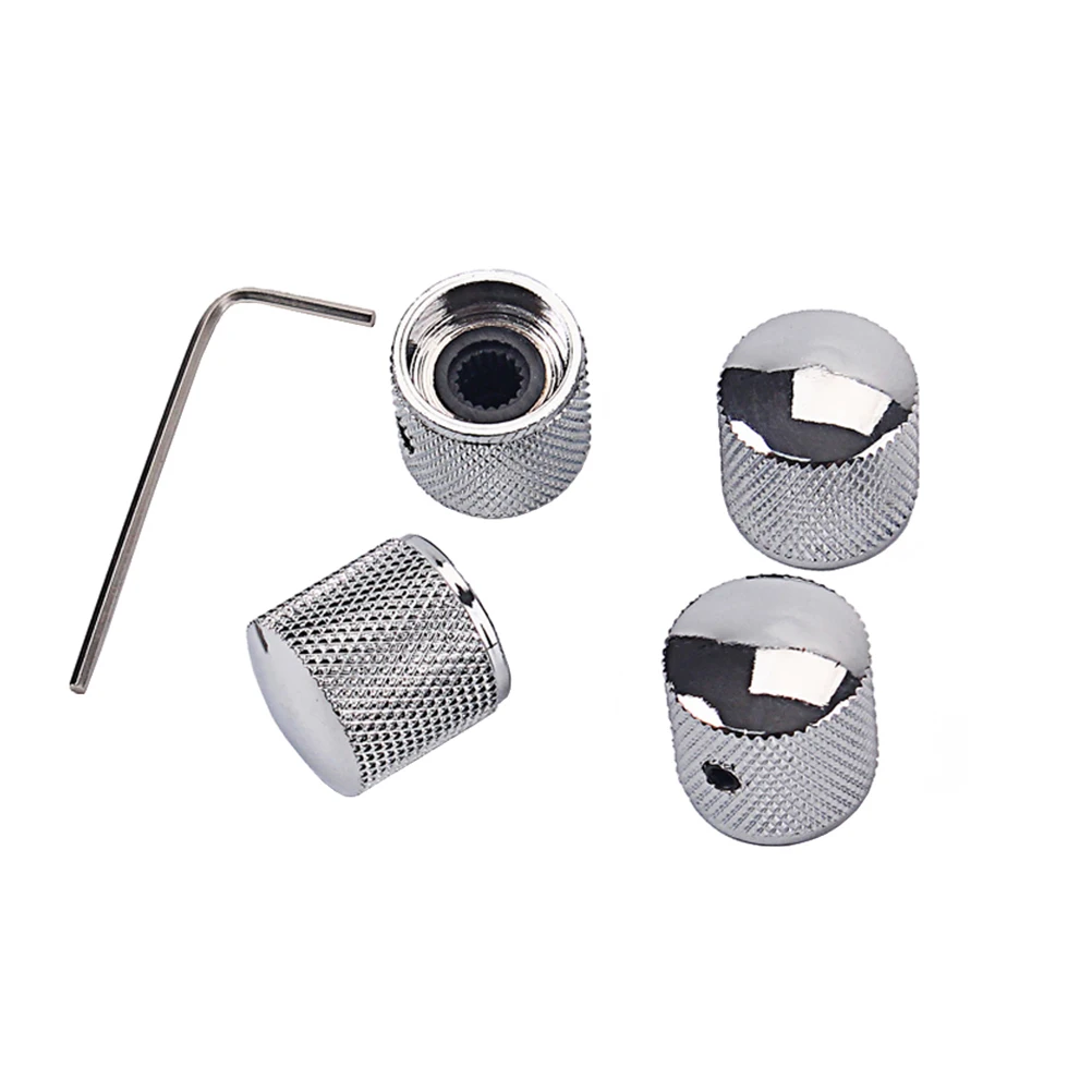 

GD123A Metal Dome Tone Tunning Knob with Hexagon Screws Lock Volume Control Buttons for Electric Guitar Bass