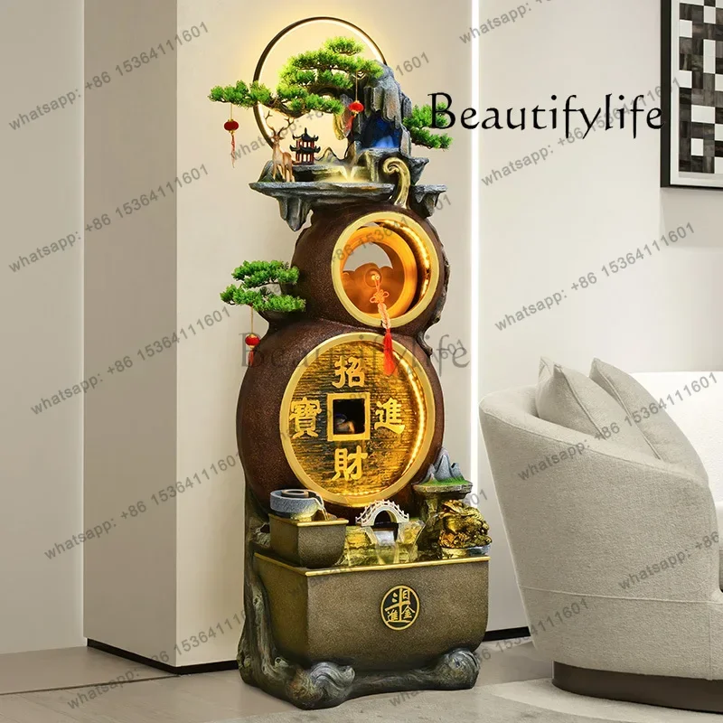 making money flowing water gourd ornament circulating water  Living room lucky feng shui wheel fountain rockery