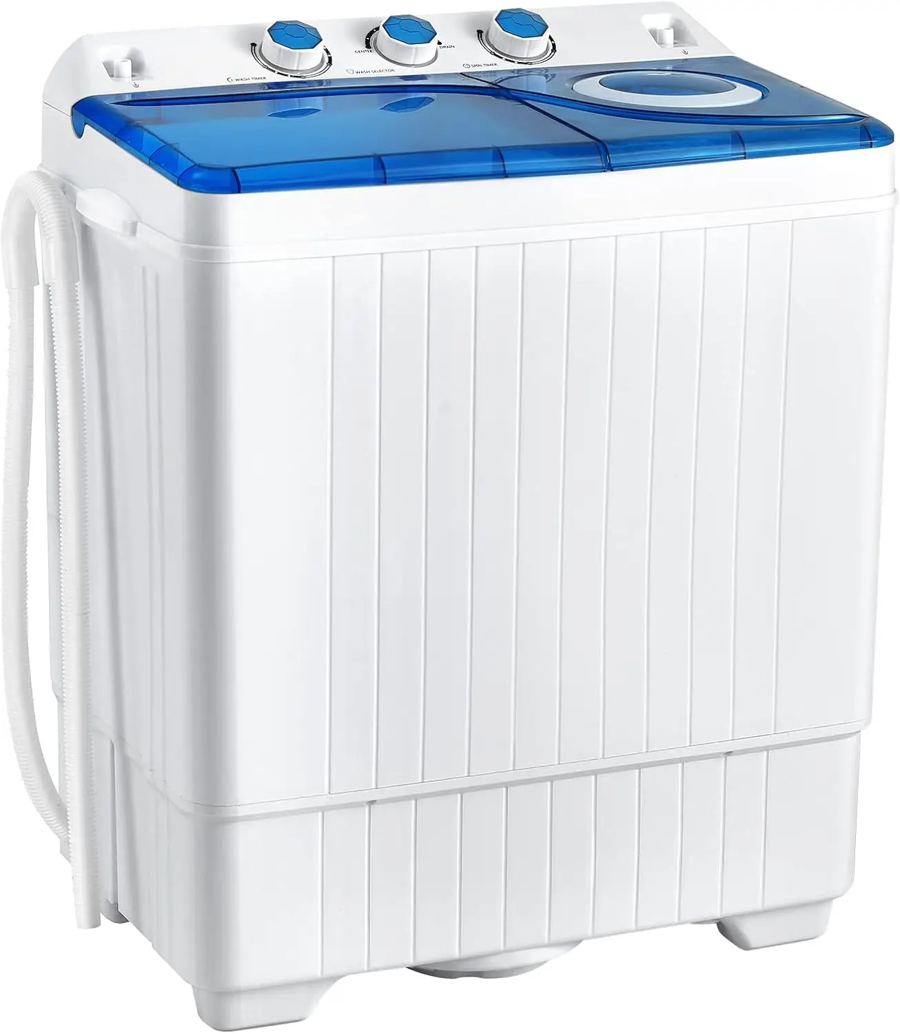 Twin Tub 26lbs Capacity Laundry, 18lbs 8lbs Spinner Combo with Timer Knobs, Built-in Drain Pump, Compact Washer for Home Dorm Ap