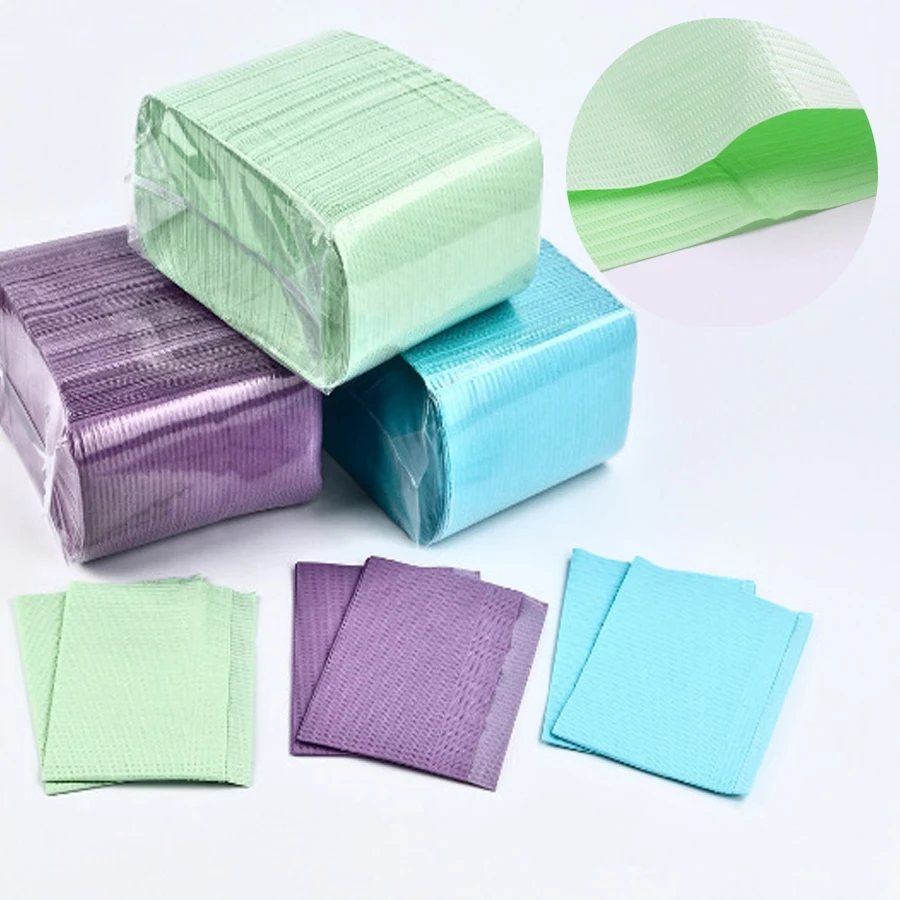Disposable Waterproof Dentals Bib 2 Layers 3 Layers Patient Bib Color Dentals Supplies