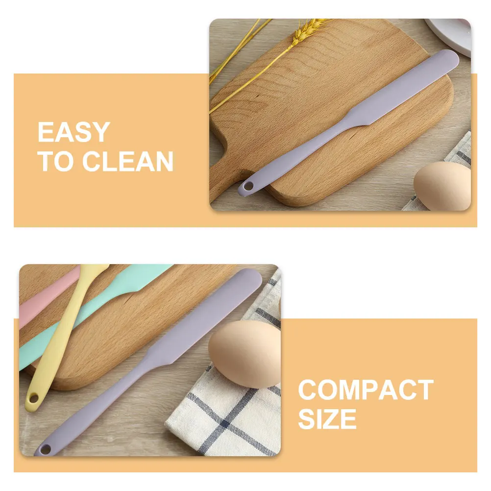 

1pc Silicone Scraper Spatula Non-Stick Kitchen Baking Tool Cake Cream Spreader Ergonomic Butter Portable Cooking Gadget