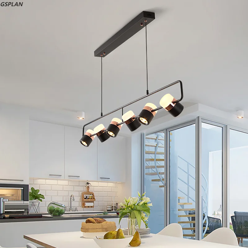 Lampu meja makan gaya Nordic, lampu desainer seni kreatif meja Bar dapur kamar tidur samping tempat tidur LED Modern dekorasi rumah