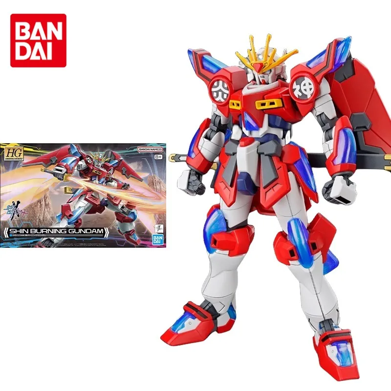 Bandai Original Gundam Model Kit Anime Figure HG 1/144 SHIN BURNING GUNDAM Action Figures Toys Collectible Gifts for Children