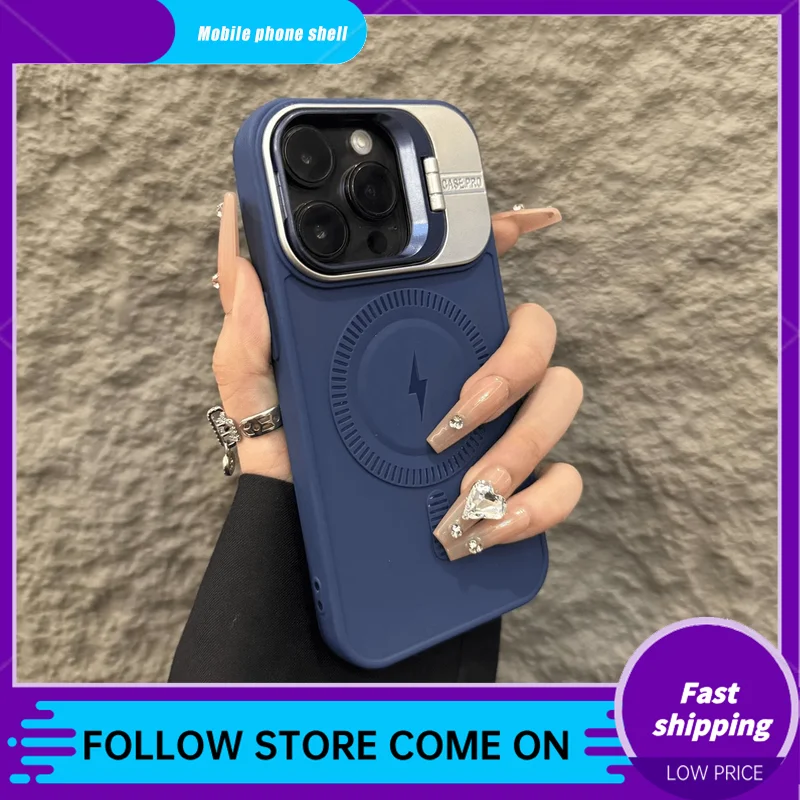 

Multi Functional Phone Case Flip Bracket Suitable For Iphone 16/15/14 Frosted Soft Silicone Lightning Magnetic Protection Cover