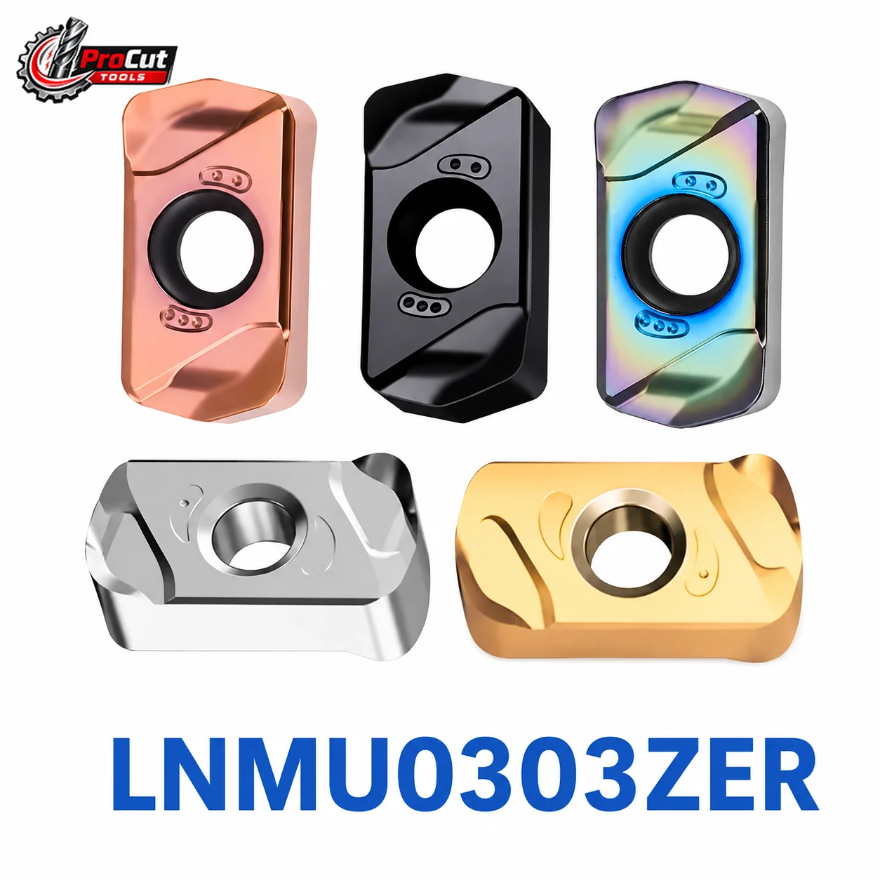 LNMU0303ZER XLNMU0303ZER Double Sided 4 Corners 90 Degree Fast Feed Milling Insert Fit EXN03R Milling Cutter