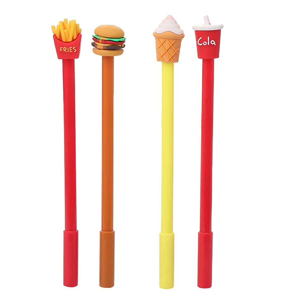 4-piece Set, French Fries, Cola, Ice Cream, Hamburger Ballpoint Pen Creative Student Stationery Water-based Pen Office Supplies