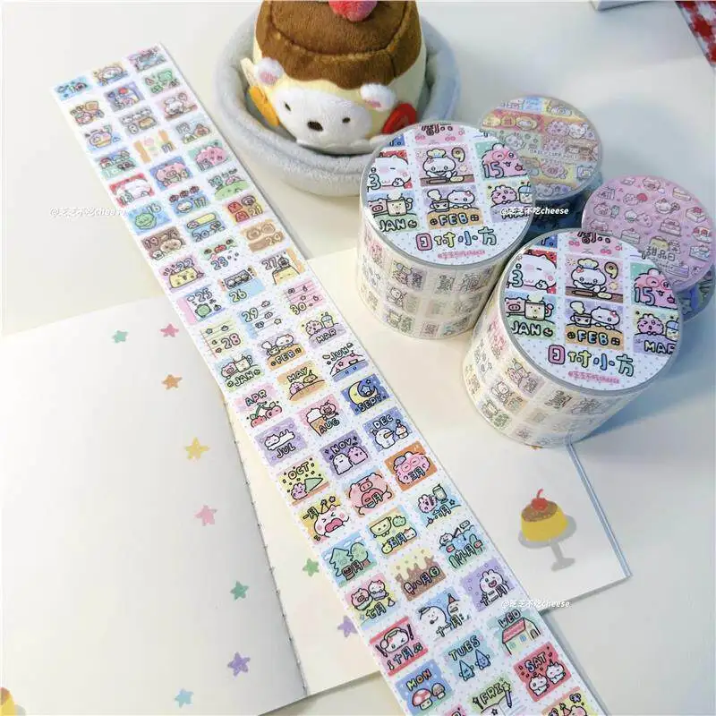 Cheese Daily Payment Label Sticker Roll Hand Tent Goo Card Cut Film Tape Decoration Cute Little Elements