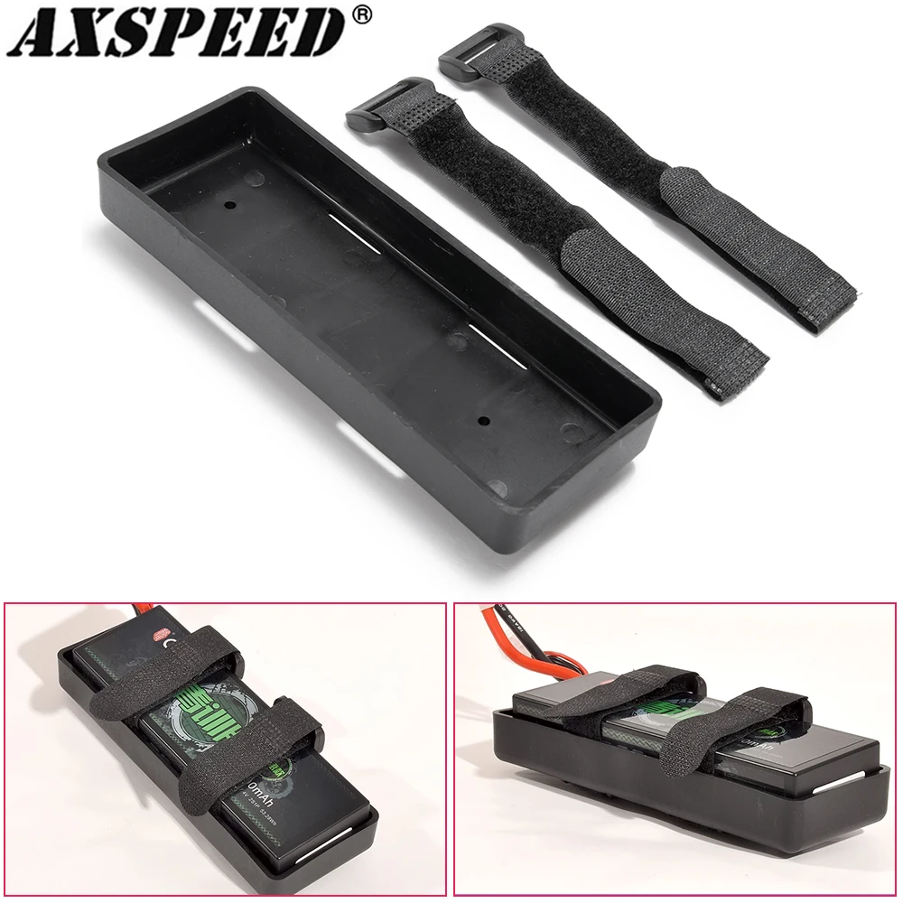 AXSPEED Plastic Battery Box Tray Bracket Storage Case 150x55x19mm for Axial SCX10 D90 TRX4 1/10 RC Crawler Car Parts