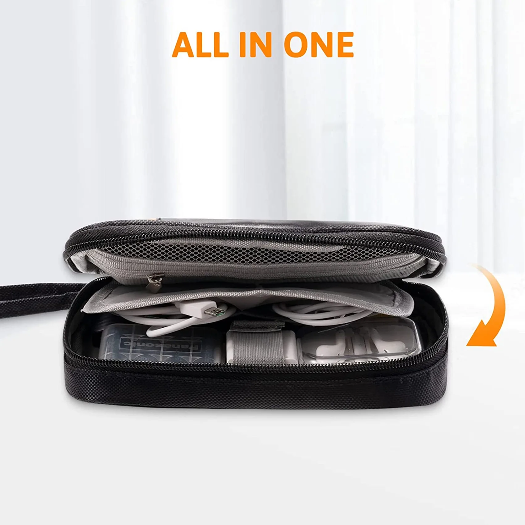 Multifunctional Earphone Zipper Storage Bag Large Capacity Case Power Bank Cell Phone Charger Cable Digital Accessories Bags