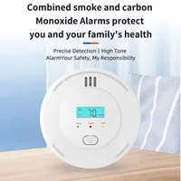 SMARSECUR 10 años de batería 2 en 1 alarma de humo de CO independiente protección contra incendios Detector de humo Sensor compuesto de monóxido de carbono