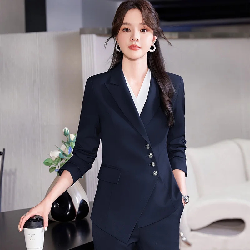 Suit Business Suit Women2024New High-Grade Waist-Tight Suit Jacket Hotel Front Desk Beauty Salon Workwear