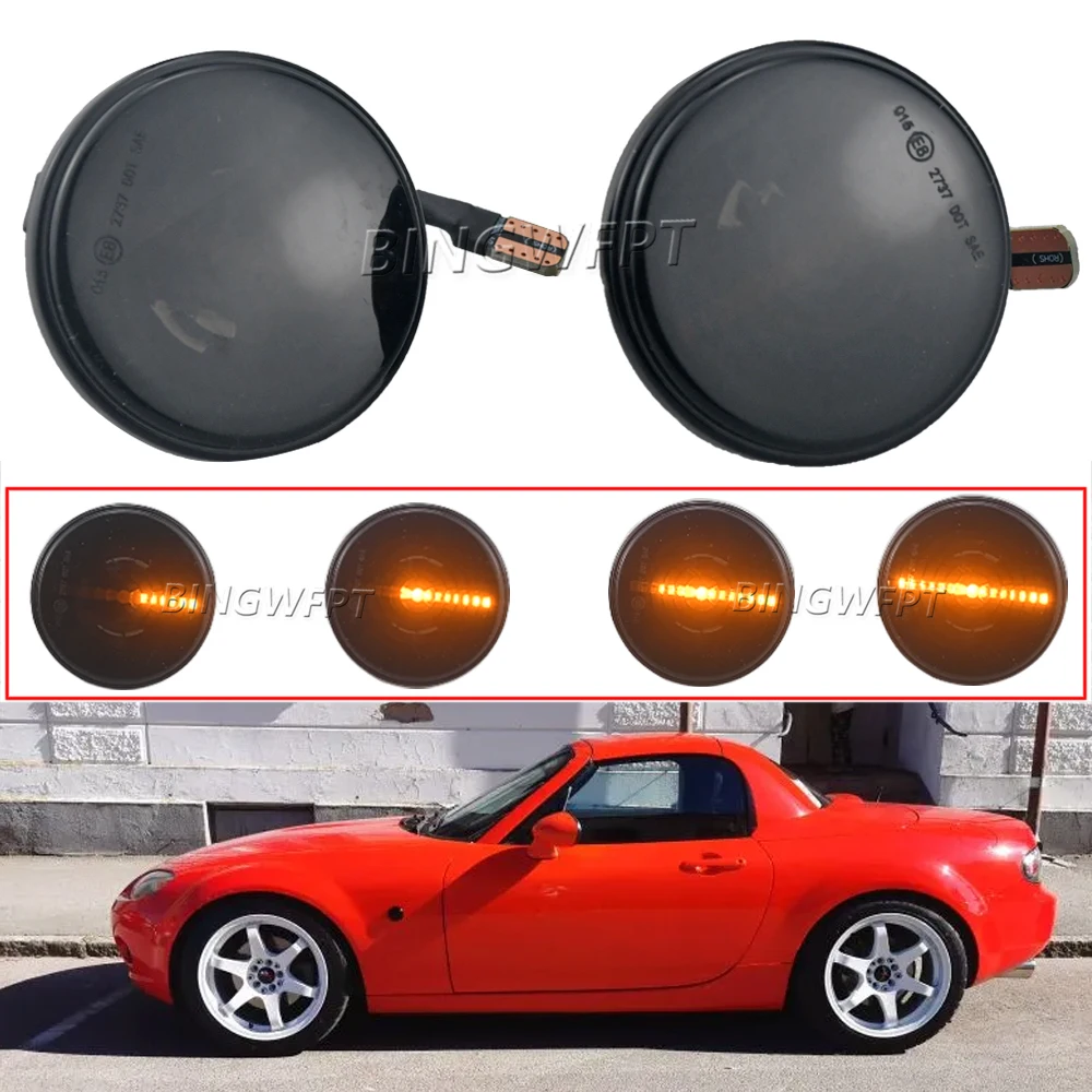 Side Marker Light For Mazda MX5 MX-5 MK1 MK2 MK3 Turn Signal Dynamic LED Repeater Lamp Flowing Indicator 1989 1999 2000-2015