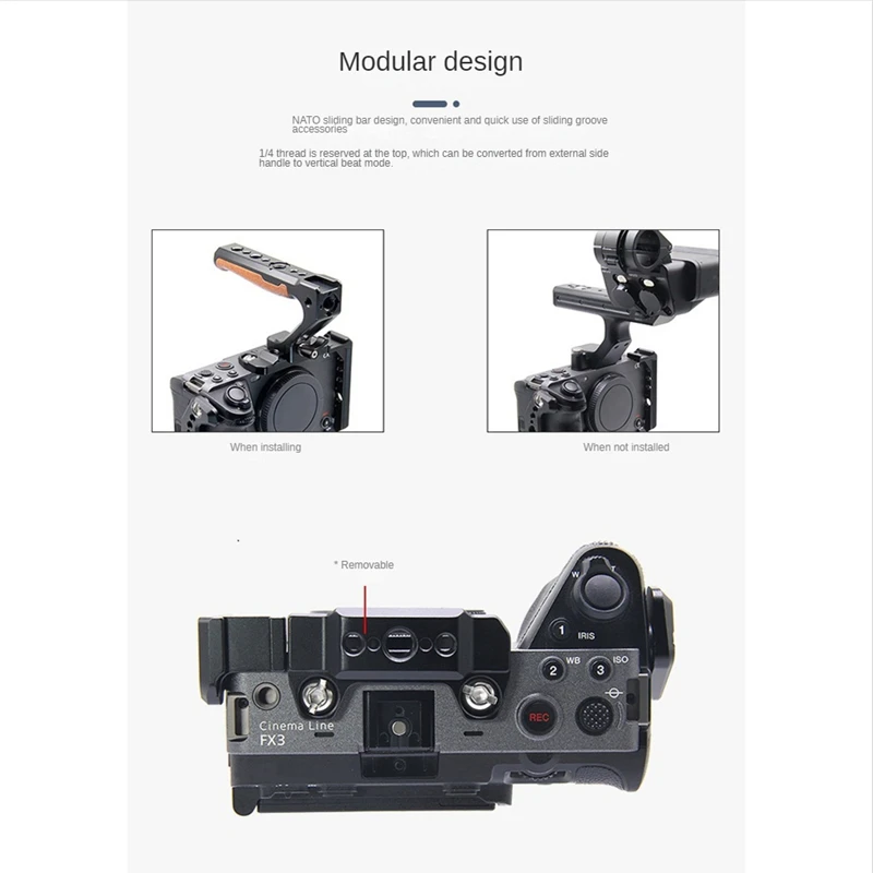 For Sony FX30 FX3 Camera Cage Quick Pack Rabbit Cage Camera Protection Cage Support Stabilizer Spare Parts