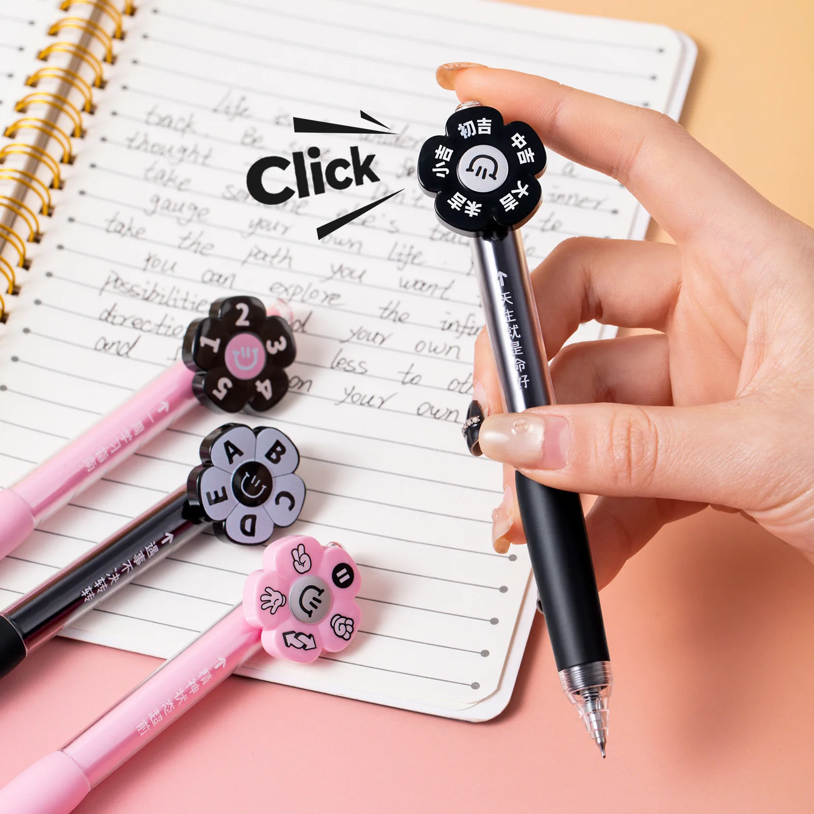 

Pack of 4, Random Styles, Fun and Colorful Design, High-Quality Spinning Pen with Cs Dual-Ball Smooth Writing, Perfect for Valentine's Day, Christmas, or as a Gift. Ideal for Halloween, Thanksgiving, or Christmas Gifts, Also Suitable as Giveaways, Student
