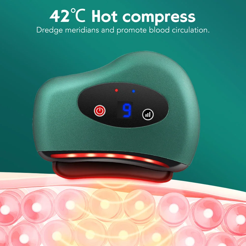 

Electric Scraping Vibration Massage Hot Compress Dredging Meridian Lymphatic Drainage Soothe Tense Muscles Gua Sha Board