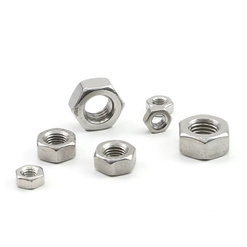 JUIDINTO Metric Fine Thread Hex Nut M4 M5 M6 M8 M10 M12 M14 M16 M18 M20 M22 M24 Stainless Steel Hexagon Nut for Screw Bolt