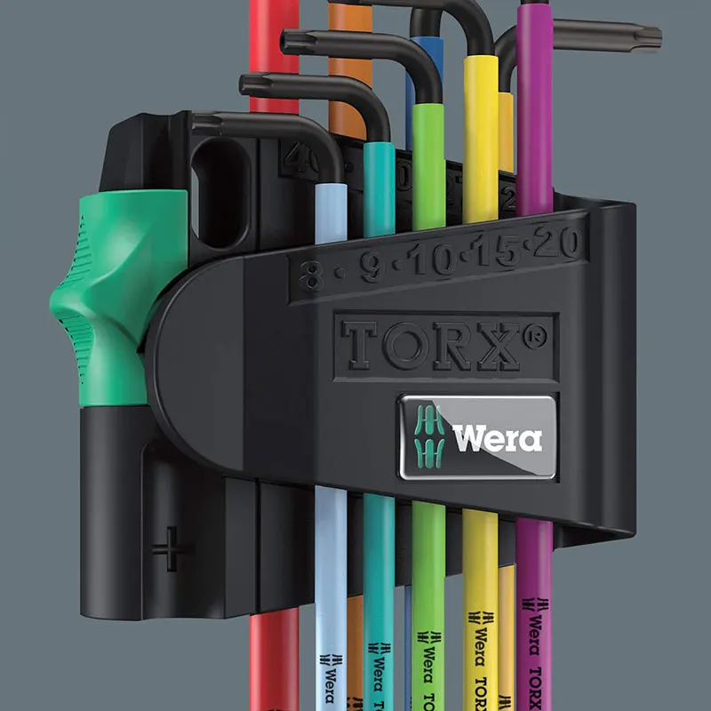 WERA 05073599001 967/9 TX BO Multicolour 1 SB L-key Set for Tamper-proof TORX Screwdrivers 9Pieces Blacklaser 245Grams