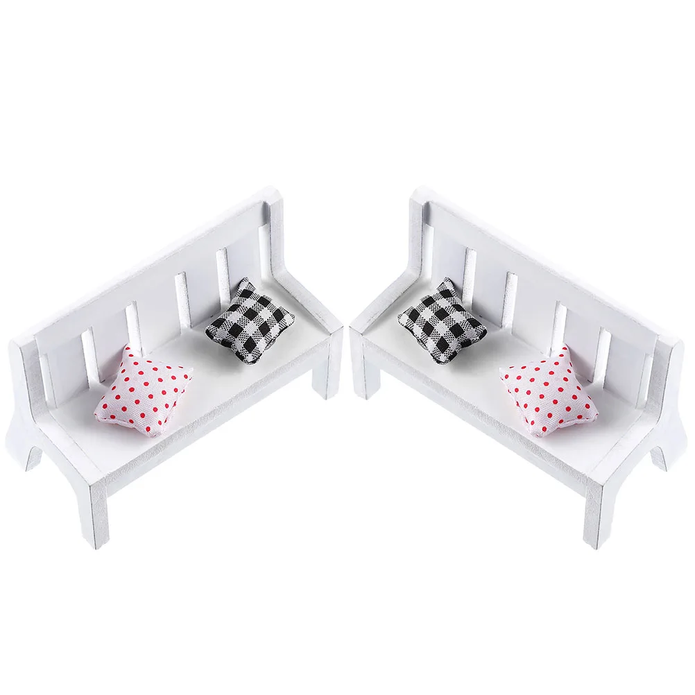 2 conjuntos de mini banco requintado mobiliário decorativo criativo decoração de mesa fino acabamento micro paisagem adereços para