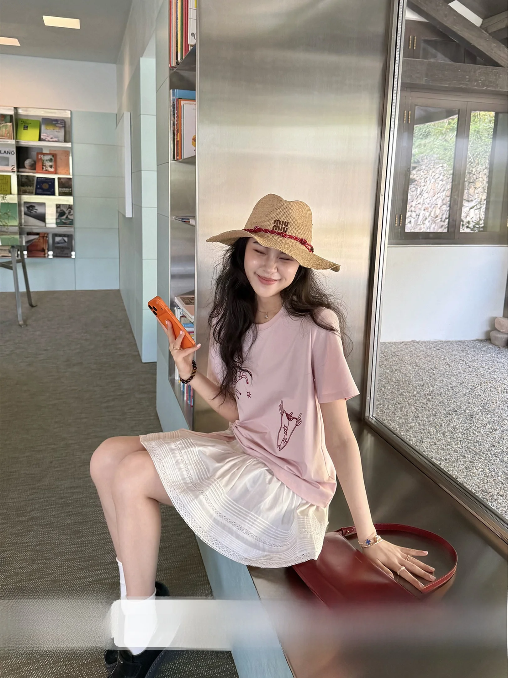 

Zhang a Xing Korean Style Sweet Shirt Loose Short Sleeve Embroidered Casual Summer Dress plus Size Animal Pattern Polyester I...