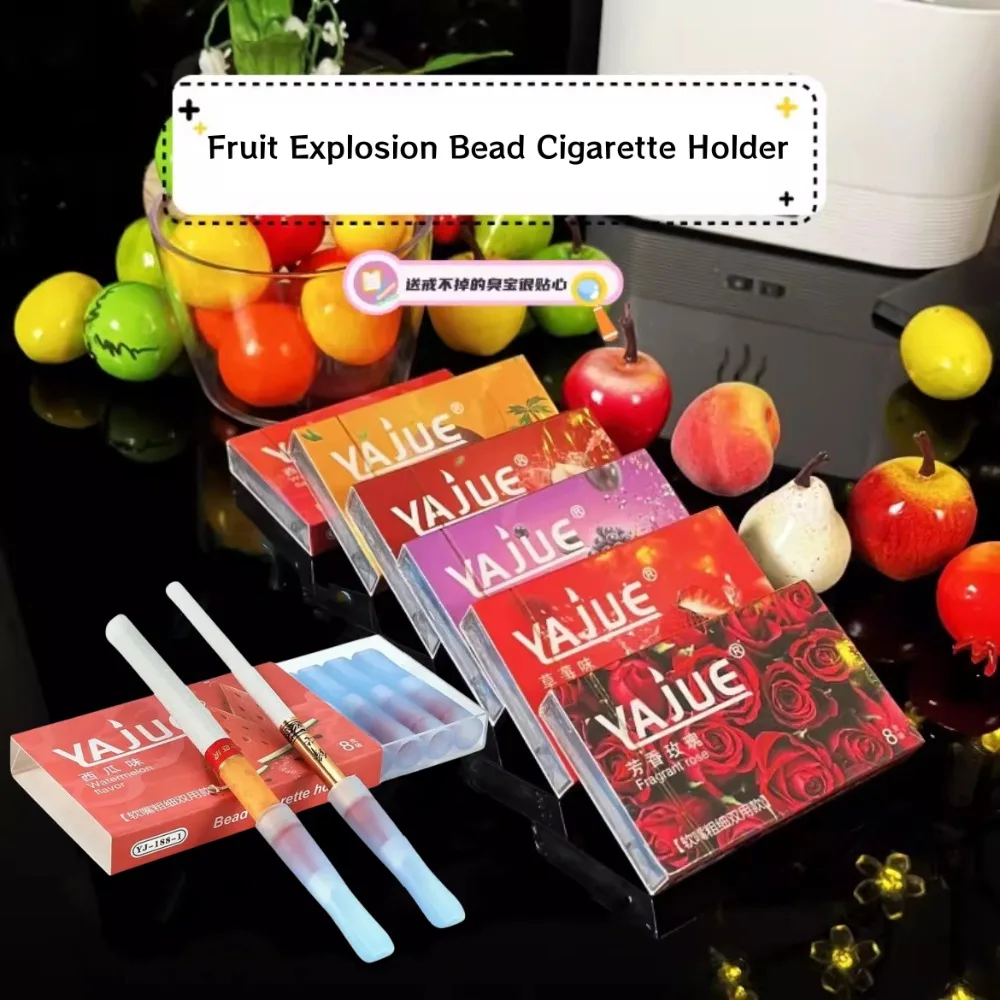 

Cigarette Filter 8pcs Fruit Explosion Bead Cigarette Cleaning Holder Converter Health Care Smoking Tobacco Reduce Tar Filtration