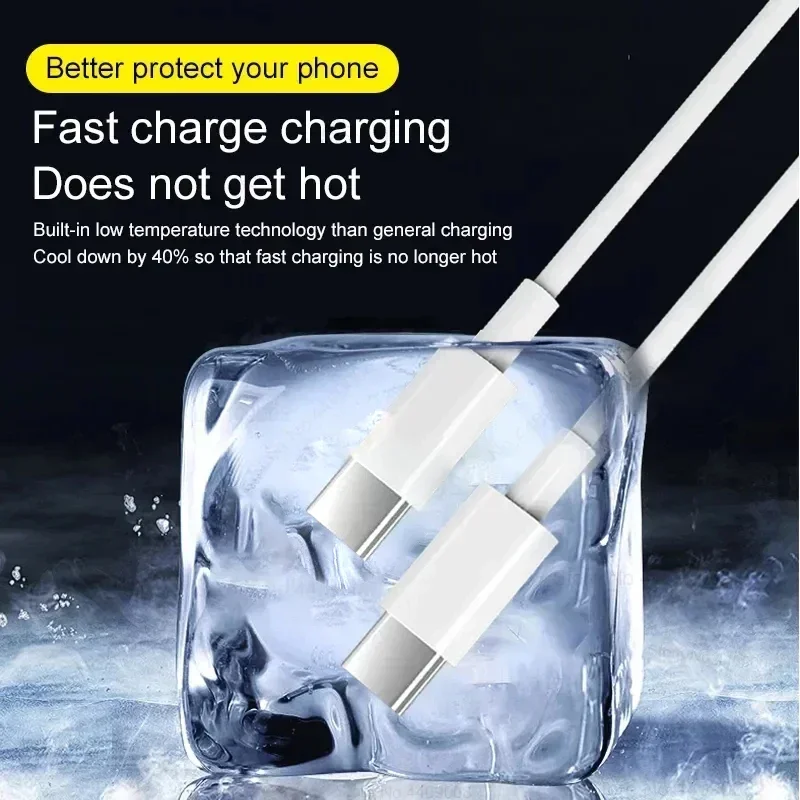 60W 3A USB tipo C a USB C Cable USB-C PD Cable de carga rápida para iPhone 15 Macbook Samsung Xiaomi Cable USB C