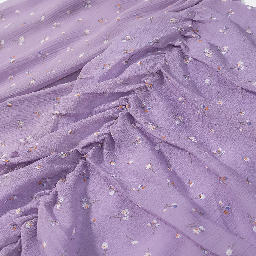 Kolekcja Jesień 2025 Nowości Damska Sukienka w Stylu Country z Kwadratowym Dekoltem, Długa, Dopasowana, Plisowana, z Nadrukiem, Obcisła, Codzienna, Krój X-Cut